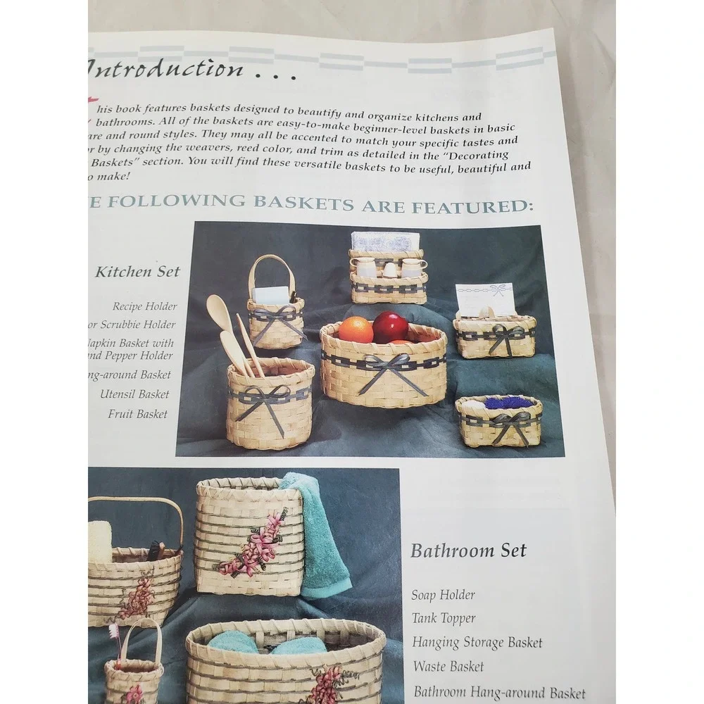Basket Weaving Room By Room Kitchens & Bathrooms Kathie Ballard 1994 Pattern Bk